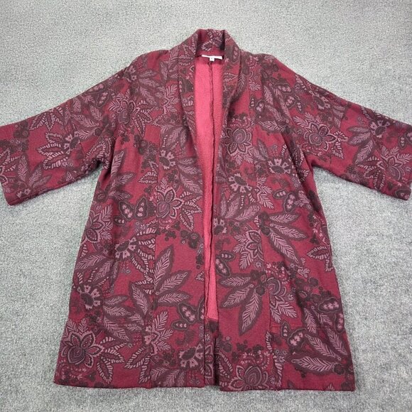 Bryn Walker Margo Coat Cardigan Womens Large Bamboo Organic‎ Floral Lagenlook - Picture 4 of 13
